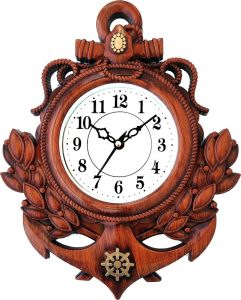 Big Bang Creations Analog 31 Cm X 24 Cm Wall Clock(Brown, With Glass, Standard)