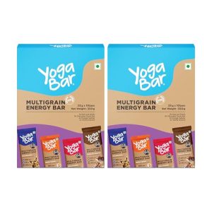 Yogabar Energy Bars – Pack Of 20, Assorted | Healthy Diet With Fruits, Nuts, Oats And Millets, Gluten Free And High Protein Crunchy Granola Bars, Packed With Chia And Sunflower Seeds