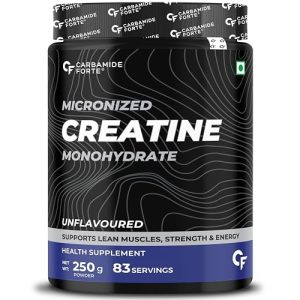 Carbamide Forte Monohydrate Creatine Powder | Micronized Creatine Monohydrate 250Gm | Creatine Mono Hydrate | Creatine Supplement For Lean Muscle Volumization, Strength & Energy – Unflavoured – 83 Servings – 250G