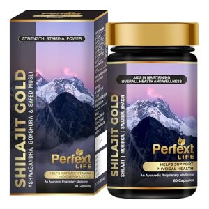 Perfext Nutraceuticals Shilajit Gold | 60 Capsules | Improves Strength, Stamina And Overall Performance| Boosts Immunity & Power|Strengthens The Reproductive System