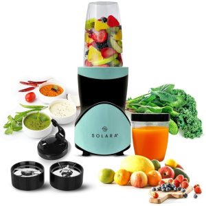 Solara Blendeasy 400 W Juicer Mixer Grinder(Sol-Bln-113Z | 2 Jars | Blender For Smoothies And Juices | Aqua)