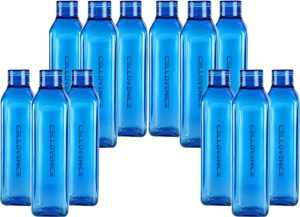 Cello Exclusive Edition Plastic Water Bottle 1000 Ml Bottle(Pack Of 12, Blue, Pet)