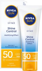 Nivea Sunscreen – Spf 50 Shine Control, Uva Uvb, Lightweight, No White Cast, For Men & Women(50 Ml)