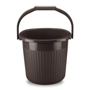 Milton Ritz 25 Plastic Bucket With Handle, 25 Litres, Choco Brown | Home | Bathing | Storage | Bathroom | Multipurpose | Easy To Carry