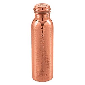 Attro Aarogyam 700Ml Tatva Hammered Finish Joint-Less Copper Water Bottle Tatva_Btl_Hamr_700