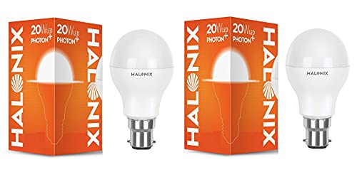 Halonix Photon Base B22 20-Watt Led Bulb (Pack Of 2, Cool White)