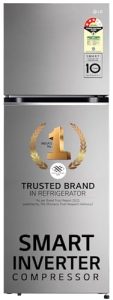 Lg 322 L 3 Star Frost-Free Smart Inverter Double Door Refrigerator (Gl-S342Sdsx, Dazzle Steel, Convertible With Express Freeze)