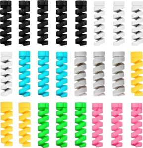 Striff 25 Pieces Highly Flexible Silicone Cable Protectors, Charger Cable Protector, Charger Protector, Wire Protector, Cable Protector, Charging Cable Protector (Colorful)