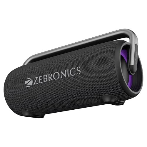Zebronics Axon 100 Portable Party Bluetooth Speaker, 90W Rms, Quad Drivers + Dual Passive Radiators, Ipx5, Upto 6 Hours Playback, Rapid Charging, Bt | Usb | Aux | Tws, Fabric Finish, Rgb, Deep Bass