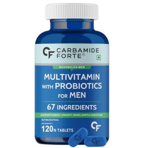 Carbamide Forte Multivitamin Tablet For Men | Multi Vitamin For Men With Probiotics For Immunity & Energy | Multivitamin Tablets For Men For Bones And Joints Support | Multivitamin For Men With Ginseng Extract | Men Multivitamin Supplement | Multivitamin Men With Zinc, Multivitamins, Multiminerals – 120 Veg Multivitamin Men Tablets