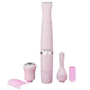 Lifelong Rechargeable Body Hair Trimmer For Women | 1 Year Warranty | 4 In 1 Women Full Body Trimmer For Bikini, Face, Full Body, Nose, Ear, Eyebrow, Underarms Trimmer | 60 Minutes Runtime | Hair Removal Machine For Women (Pink)
