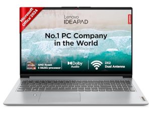 Lenovo Ideapad 1 Amd Ryzen 5 5625U 15.6 Inch (38.5Cm) Fhd Laptop (16Gb Ram/512Gb Ssd/Windows 11/Office Home 2024/3 Month Game Pass/Grey/1.6Kg), 82R4011Cin