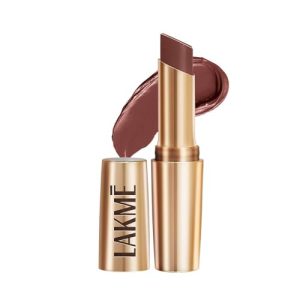 Lakmé 9To5 Powerplay Priming Matte Lipstick, Lasts 16Hrs, Brown Walnut, 3.6G