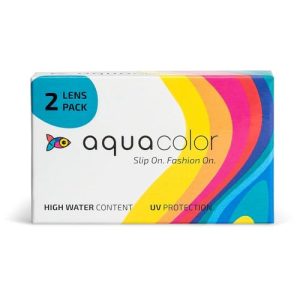 Aquacolor Monthly Disposable Colored Lenses With 0 Power – Amazing Olive – (2 Lens/Box)
