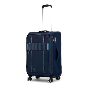 Verage Specter 70 Cms Blue Soft Sided Medium Check-In Luggage Trolley Bag For Travel With Expandable & Anti Theft Zipper Suitcase Spinner For Men And Women