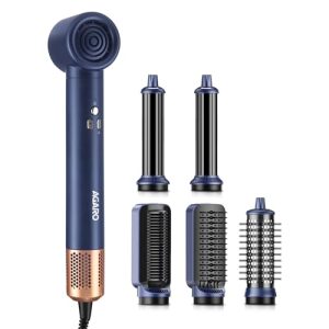 Agaro Imperial Multifunctional 6-In-1 Hair Styler, Brushless 1200W Motor, High Speed Ionic Hair Dryer, Blow Dryer Brush, Detachable Hair Styling Tools, Volumizing, Drying, Smoothing, Men & Women, Blue