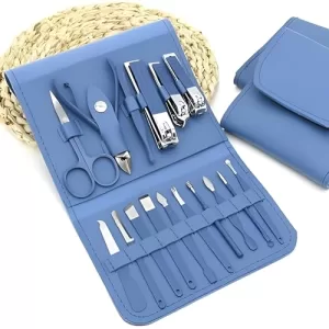 16-Piece Stainless Steel Manicure & Pedicure Set – Professional Grooming Kit For Men & Women | Facial, Hand, Foot & Skin Care Tools In Elegant Travel Case(Multicolor)