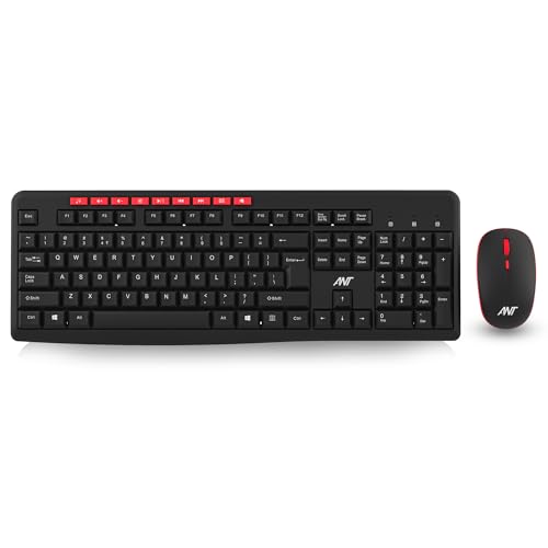 Ant Wk200 Nano Wireless Keyboard And Mouse Combo, 2.4 Ghz Wireless, Spill-Resistant Design, 9 Multimedia Keys, Upto1600 Dpi High Precision, Advanced Optical Sensor For Pc Laptops Windows Mac_Black
