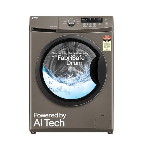 Godrej 8 Kg 5 Star, With Ai Tech, Fully-Automatic Front Load Washing Machine (Wfeon Crs 8012 5.0 Fkedm Cngr, Inbuilt Heater, Candy Grey)