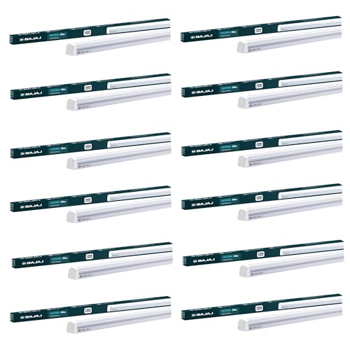 Bajaj Ivora 20W Cool Day Light Led Tubelight (Pack Of 12) | Led Tube Light For Home | Ir Free | Uv Free | Voltage Surge Protection Of 4 Kv | Bright & Energy Efficient | White | 1 Yr Warranty