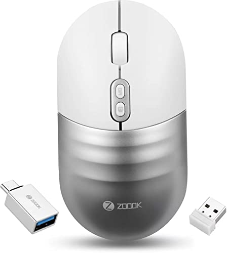 Zoook Jaguar Wireless Mouse -Rechargeable/Free Type C Converter/ 3 Dpi Levels/Auto Shut Down/Silent Click Technology/ 700 Mah Battery/Light Weight/Plug And Play