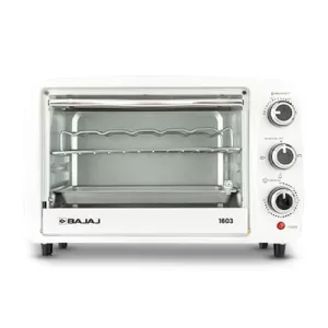 Bajaj 1603 16 Liters Oven Toast Grill (Otg) | 1200 Watt | Cool Touch Handles | Grill, Bake & Roast | Heat Resistant| Tempered Glass | White