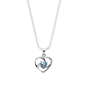 Clara 925 Sterling Silver Heart Pendant Chain Necklace | Rhodium Plated, Swiss Zirconia | Gift For Women And Girls