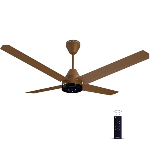 Colorbot Stella Quad1200 Mm 4 Blade Designer Bldc Ceiling Fans With Remote Control | Bee 5 Star Rated | High Speed | Power Saver | 100% Copper Winding | Noiseless | 2+2 Year Warranty (Caramel Brown)