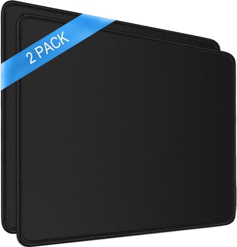 Striff Mousepad Mouse Mat 230X190X2Mm Mouse Pad For Laptop Non-Slip Rubber Base, Waterproof Surface, Compatible With Laser And Optical Mice(Black)(Pack Of 2)