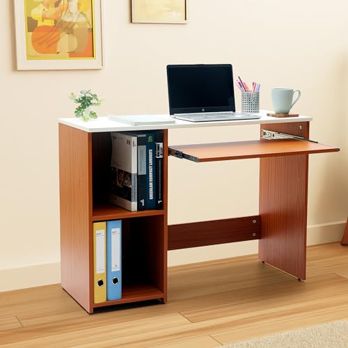 Green Soul Murray Engineered Wood Study Table (Natural Teak) | Computer Desk, Office Table For Students, Adults, Professionals | 1 Drawer & 2 Shelves |3 Years Warranty| Installation Provided