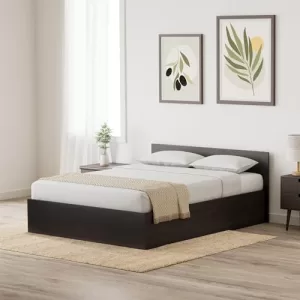 Amazon Brand – Solimo Medusa Engineered Wood Queen Bed With Box Storage (Wenge Finish)
