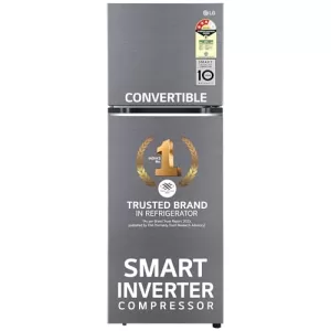 Lg 343 L 3 Star Frost-Free Smart Inverter Double Door Refrigerator (Gl-S382Sdsx, Dazzle Steel, Convertible With Express Freeze)