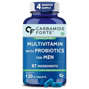 Carbamide Forte Multivitamin Tablet For Men | Multi Vitamin For Men With Probiotics For Immunity & Energy | Multivitamin Supplement With Zinc, Multivitamins, Multiminerals – 120 Veg Tablets