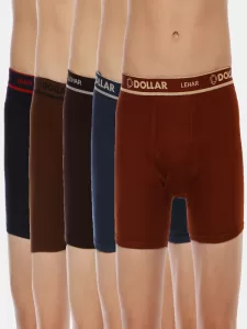 Dollar Men Dollar Lehar Mens Combed Cotton Trunk – Pack Of 5 – Actual Colour May Vary Brief