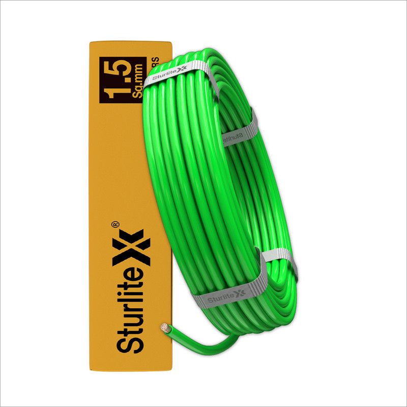 Sturlite Pvc 1.5 Sq/Mm Green 90 M Wire(Green)