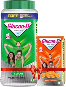 Glucon-D Regular Glucose Powder , Jar With Free 300 G Tangy Orange Energy Drink(1 Kg, Regular Flavored)