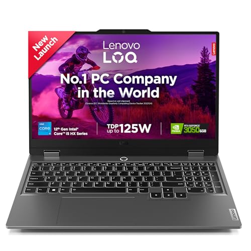 Lenovo Smartchoice Loq, Intel Core I5-12450Hx, 12Th Gen, Rtx 3050-6Gb, 16Gb Ram, 512Gb Ssd, Fhd 144Hz 300Nits, 15.6″/39.6Cm, Windows 11, Ms Office 21, Grey, 2.4Kg, 83Gs003Uin, Gaming Laptop