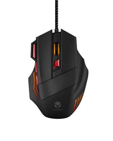 ViksterX M190 Wired Gaming Mouse with high Precision sensors, Multi Colour LED Lighting, Upto 7200 DPI for Precision Gaming, 1.5m Braided Cable and Upto 3 Million clicks