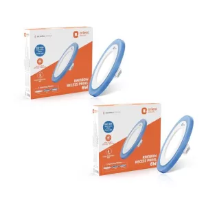 Orient Electric Rainbow Dual Colour Recess Panel 6W – White and Blue – Pack of 2