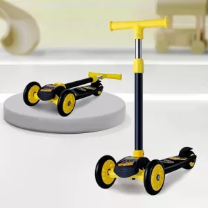 Cockatoo Rat & Cat Series KS05 Kick Scooter 3 to 10 Years Boys & Girls, Kids Scooter with PVC Wheels & Rare Brakes, Capacity 40Kg- Black