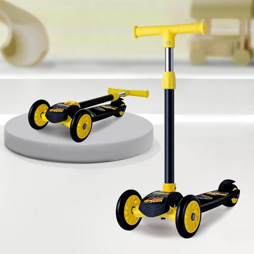 Cockatoo Rat & Cat Series KS05 Kick Scooter 3 to 10 Years Boys & Girls, Kids Scooter with PVC Wheels & Rare Brakes, Capacity 40Kg- Black