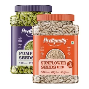 Prettynutty Raw Pumpkin Seeds (Pumpkin Sunflower Combo [250G X 2])