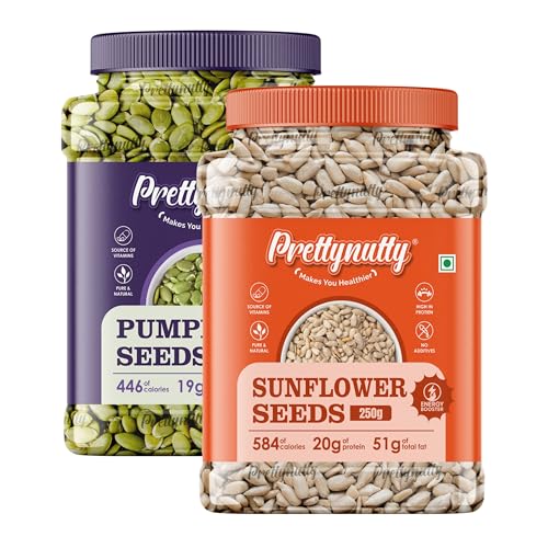 Prettynutty Raw Pumpkin Seeds (Pumpkin Sunflower Combo [250G X 2])
