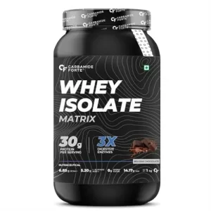 Carbamide Forte Whey Isolate Matrix | Whey Protein Powder | 30G Protein | Belgian Chocolate Flavour – Whey Protein Isolate 1Kg