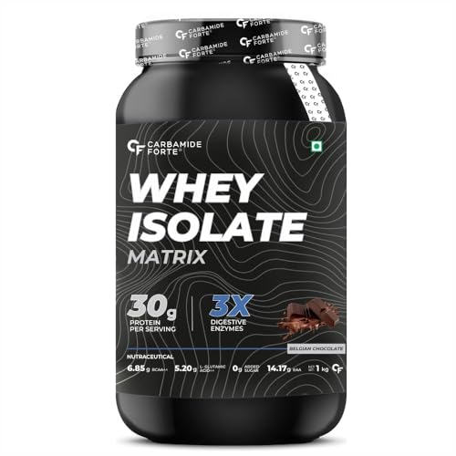 Carbamide Forte Whey Isolate Matrix | Whey Protein Powder | 30G Protein | Belgian Chocolate Flavour – Whey Protein Isolate 1Kg
