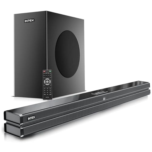 Intex 2.1 Wireless Soundbar With 6.5” Subwoofer 180W Powerful Output Bluetooth 5.1 Hdmi Arc Optical Aux Usb Deep Bass Home Theatre Sound System For Tv Music And Movies (Black)
