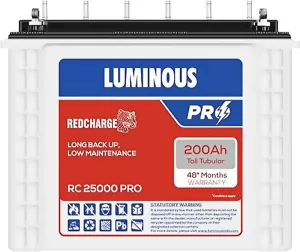 Luminous Rc 25000 Pro Tubular Inverter Battery(200 Ah)