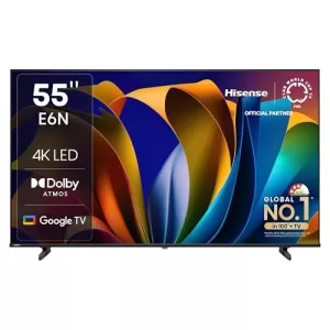 Hisense 139 Cm (55 Inches) E6N Series 4K Ultra Hd Smart Led Google Tv 55E6N (Black)