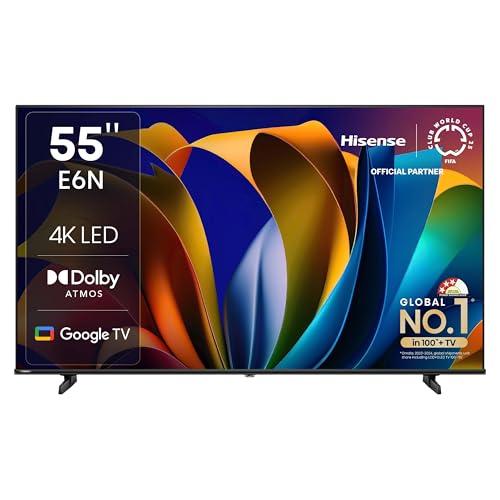 Hisense 139 Cm (55 Inches) E6N Series 4K Ultra Hd Smart Led Google Tv 55E6N (Black)