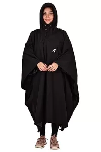 Rocksport Unisex Outdoor Rain Poncho For Adult, Multi Use, Polyester Waterproof, Lightweight, Reusable & Packable, One Size Fits Most (Black)